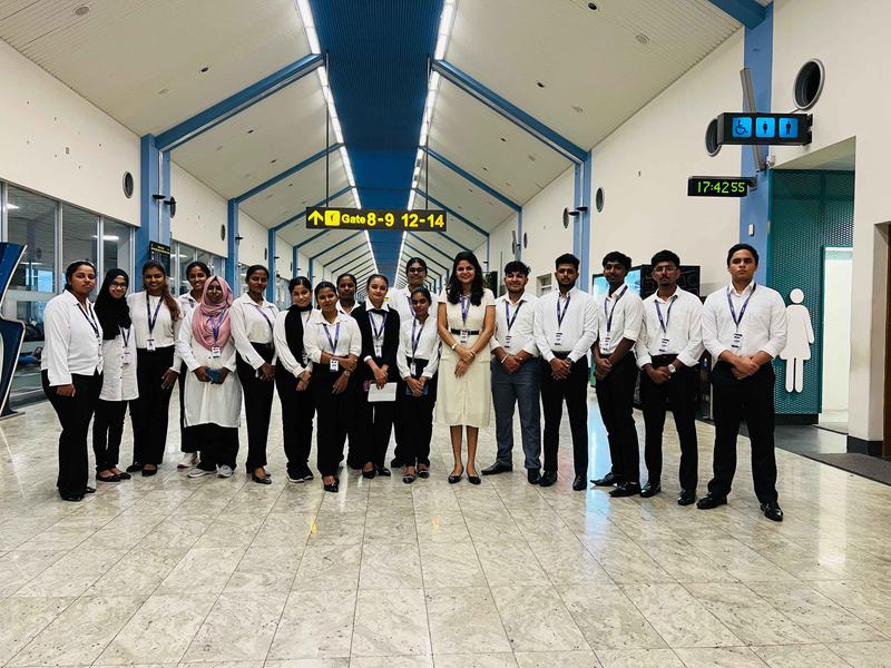 MCAS students on an airport terminal visit