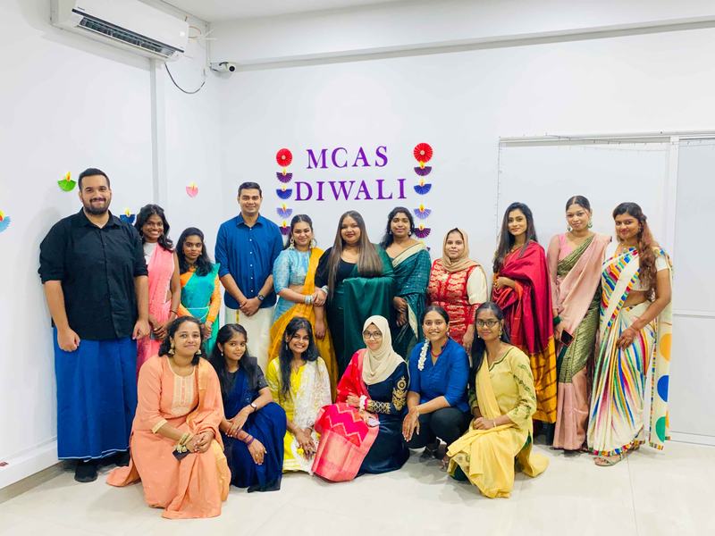 MCAS students and staff celebrating Diwali